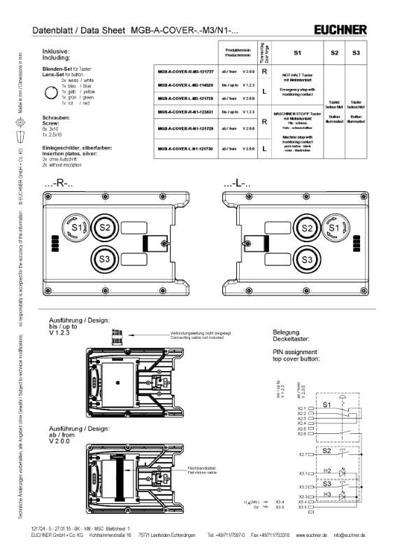 Bild på MGB-A-COVER-R-M3-121727 från Euchner GmbH i kategori Elektroniska grindlås