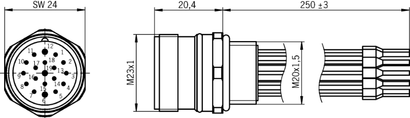 Bild på MGB-A-PLUGCONNECTOR-RC18-120403 från Euchner GmbH i kategori Specialkablage