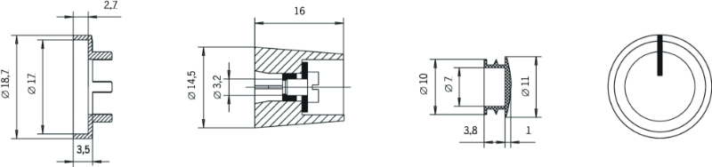 Bild på DREHKNOPF SCHWARZ F. ACHSE 3,175MM från Euchner GmbH i kategori Övrigt